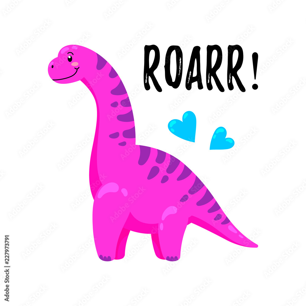Naklejka premium Cartoon vector illustration. Cute Doodle Dinosaur. Template for print, design