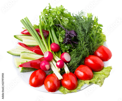 Mixed fresh vegetables.