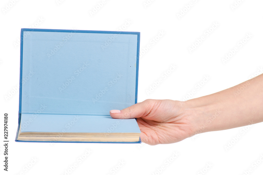 Book in hand on white background isolation Book in hand on white background isolation