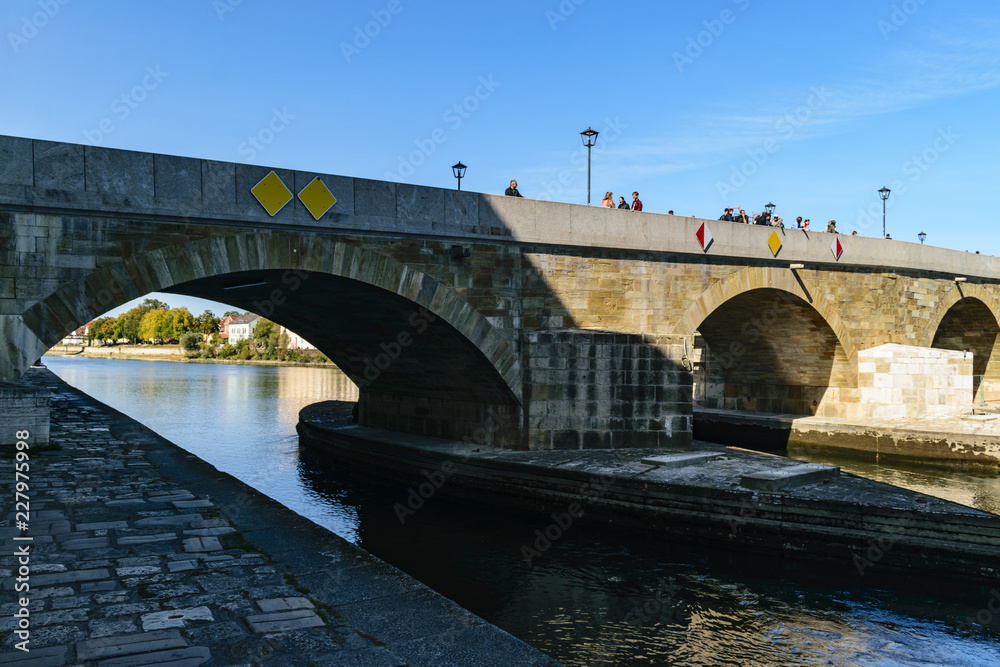 Historic Stone Bridge in Regensburg