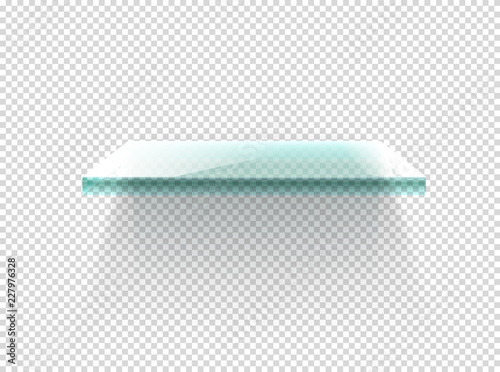 Illuminated glass shelf vector clipart. Vector objects isolated on transparent background