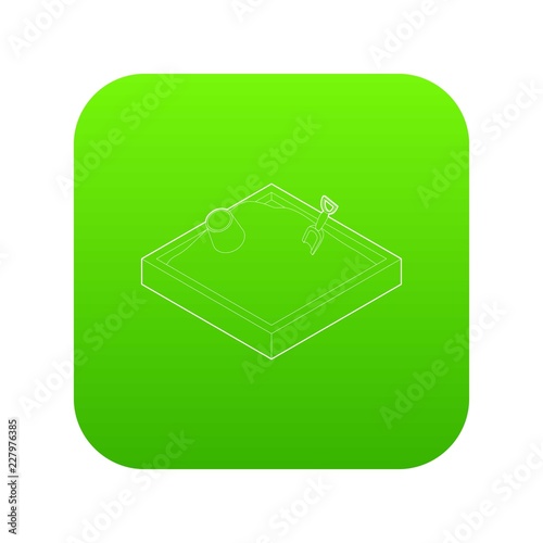 Sandbox icon green vector isolated on white background