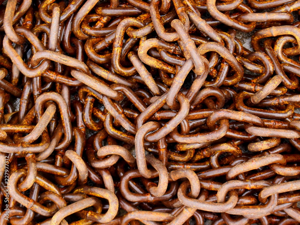 Old wet rusted steel chain background Old wet rusted steel chain background