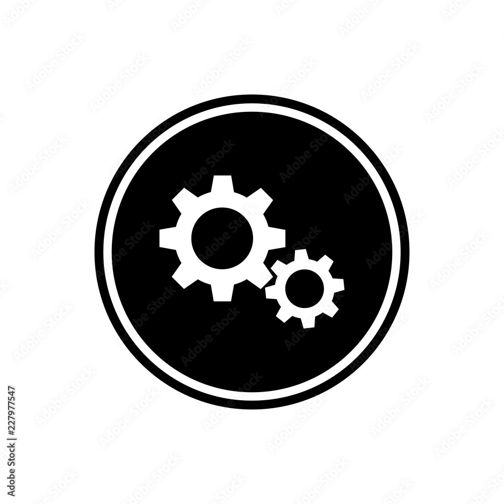 Round gear flat icon, the mechanism Round gear flat icon, the mechanism