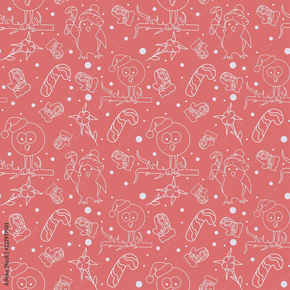 Seamless cute background with santa in vector Seamless cute background with santa in vector