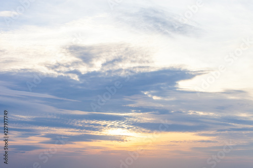 sky background with nice clouds on bright blue sky