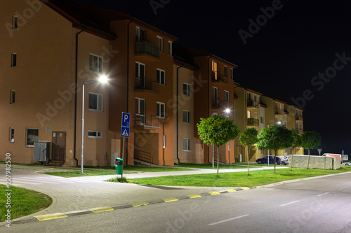 Fototapeta Naklejka Na Ścianę i Meble -  modern street on small town at night
