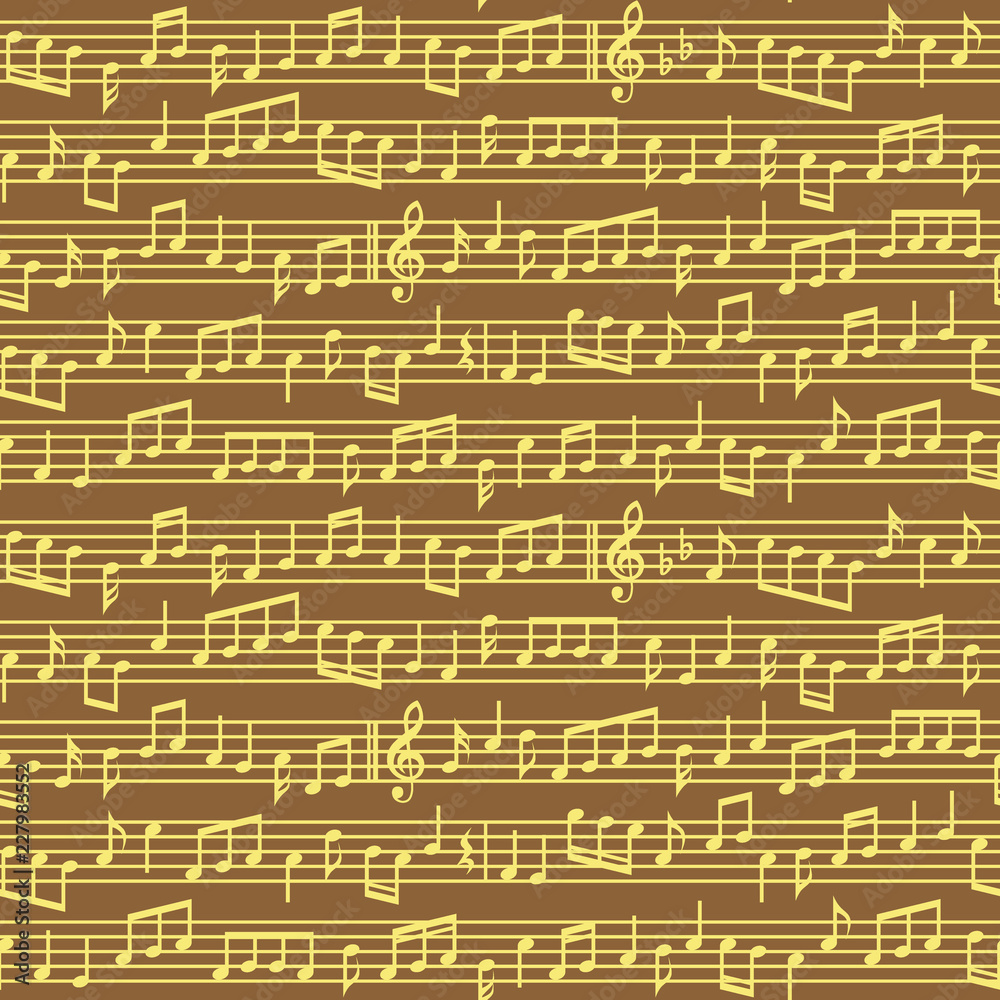 Music sheet on old paper seamless pattern Vector Image