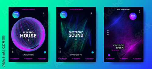 Electronic Music Posters with Sound Amplitude.