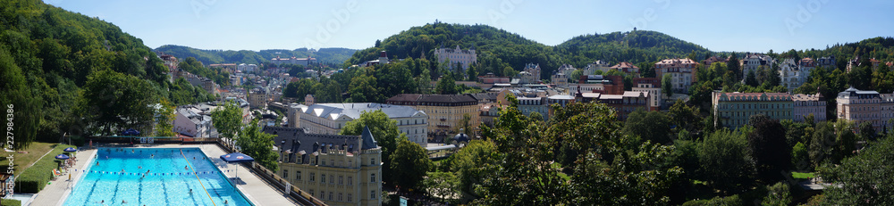 Panorama of the spa town Karlovy Vary