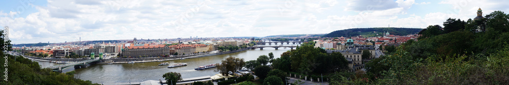 Panorama of Prague and the River Vlatva