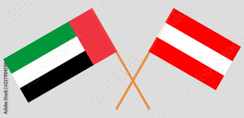 Austria and United Arab Emirates. The Austrian and UAE flags. Official colors. Correct proportion. Vector