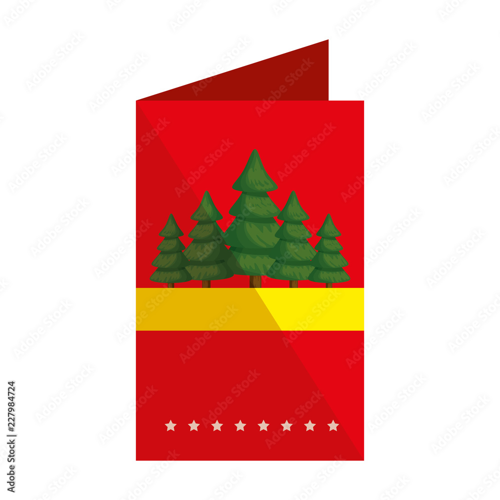 merry christmas card with pines merry christmas card with pines