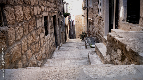 Beautiful empty Alley in the Old Town of Dubrovnik