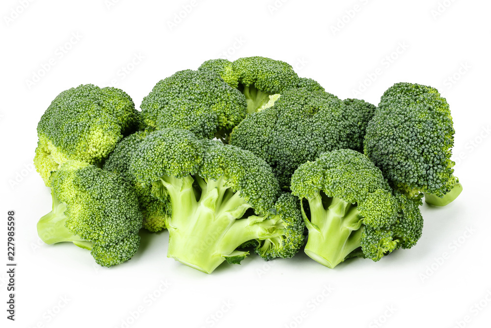 broccoli inflorescence on white background broccoli inflorescence on white background