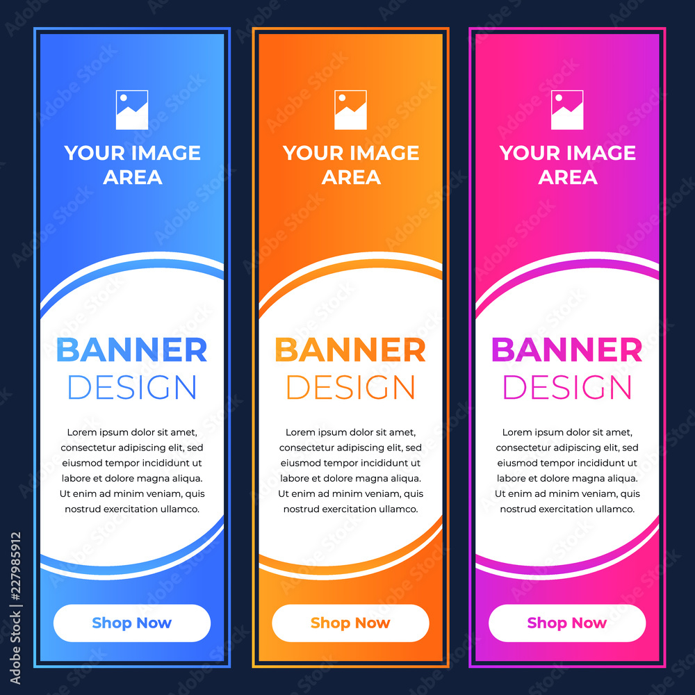 Modern Banner Designs with Different Colors