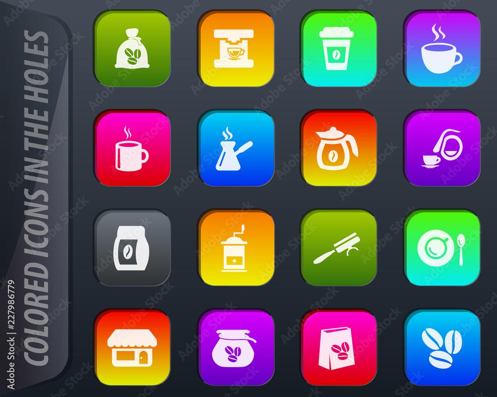 Coffee icons set Coffee icons set