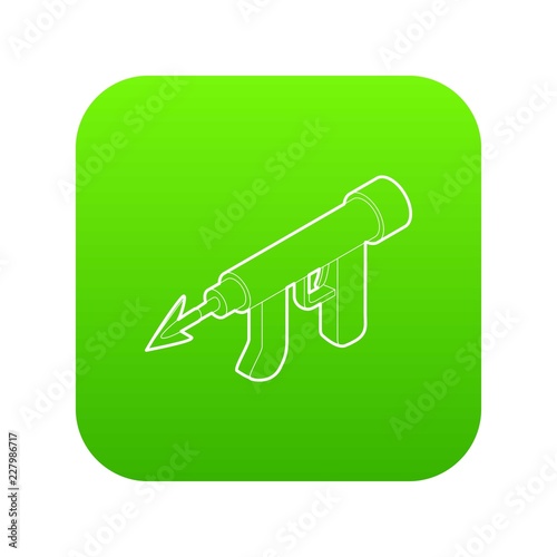 Underwater speargun icon green vector isolated on white background