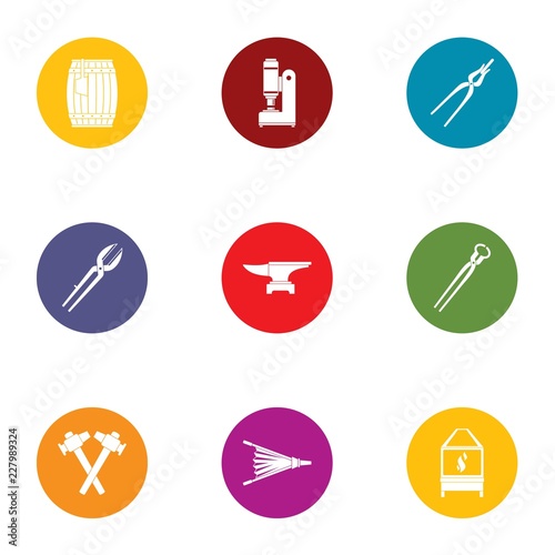 Ductile icons set. Flat set of 9 ductile vector icons for web isolated on white background