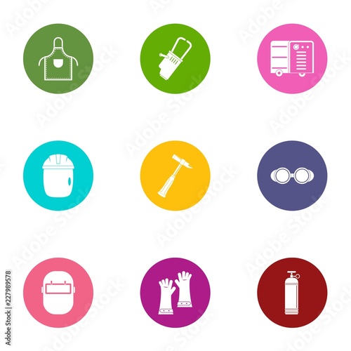 Ore icons set. Flat set of 9 ore vector icons for web isolated on white background
