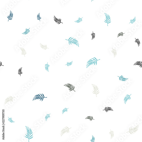 Light Blue  Yellow vector seamless abstract design with leaves.