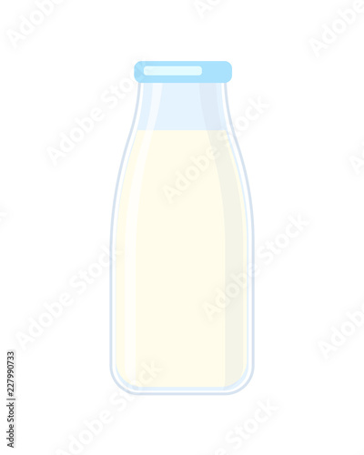 Milk bottle vector illustration isolated on white background.