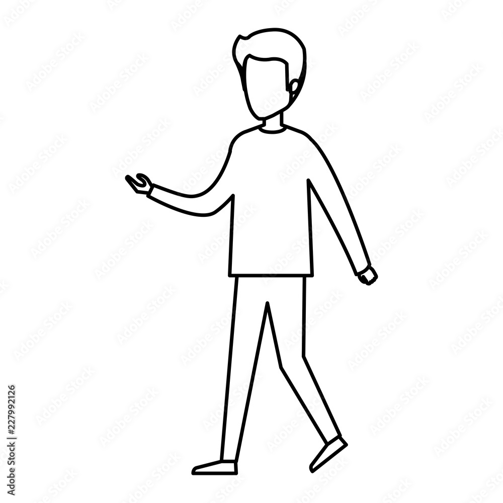young and casual man character young and casual man character