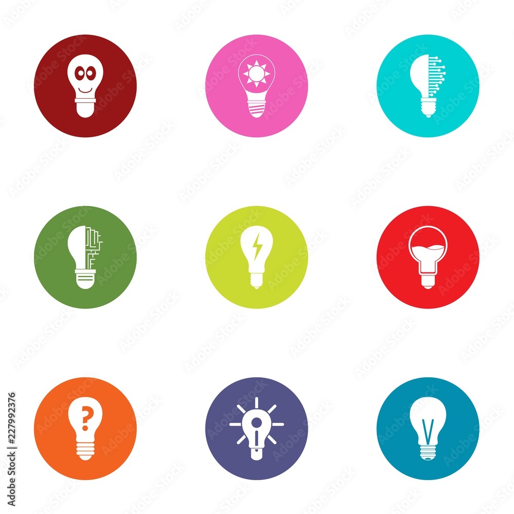 Spotlight icons set. Flat set of 9 spotlight vector icons for web isolated on white background Spotlight icons set. Flat set of 9 spotlight vector icons for web isolated on white background