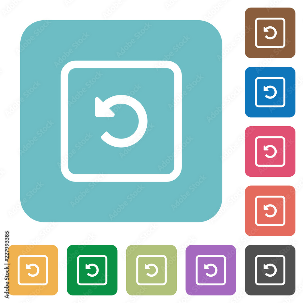 Rotate object left rounded square flat icons Rotate object left rounded square flat icons
