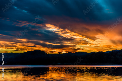 sunset over the lake