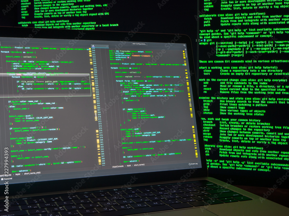 Computer crime concept, hacker breaching system
