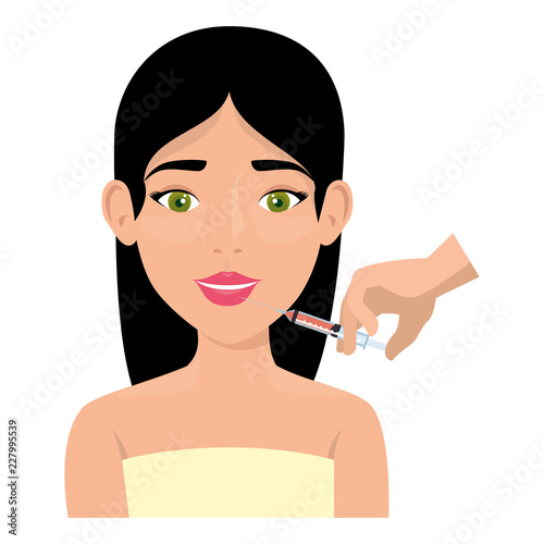 woman in towel injecting botox