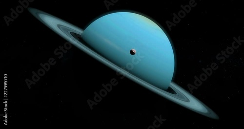 Satellite Ariel or Uranus I orbiting around Uranus planet photo