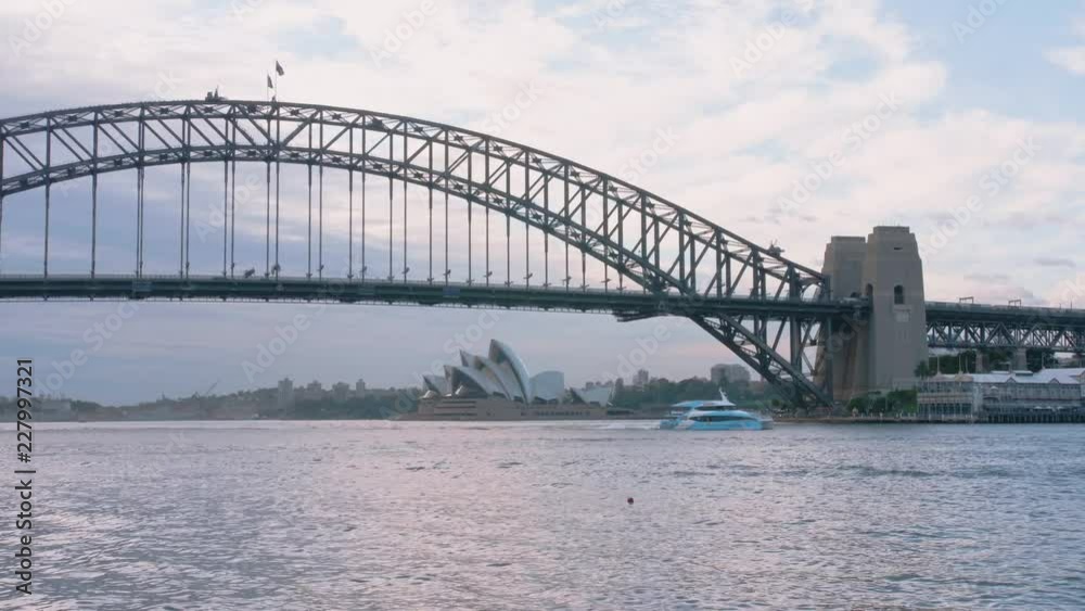 Train passing the Sydney harbor bridge Train passing the Sydney harbor bridge
