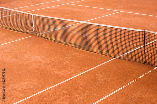empty clay tennis court