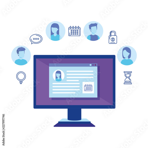 Wallpaper Mural computer with account and social media icons Torontodigital.ca