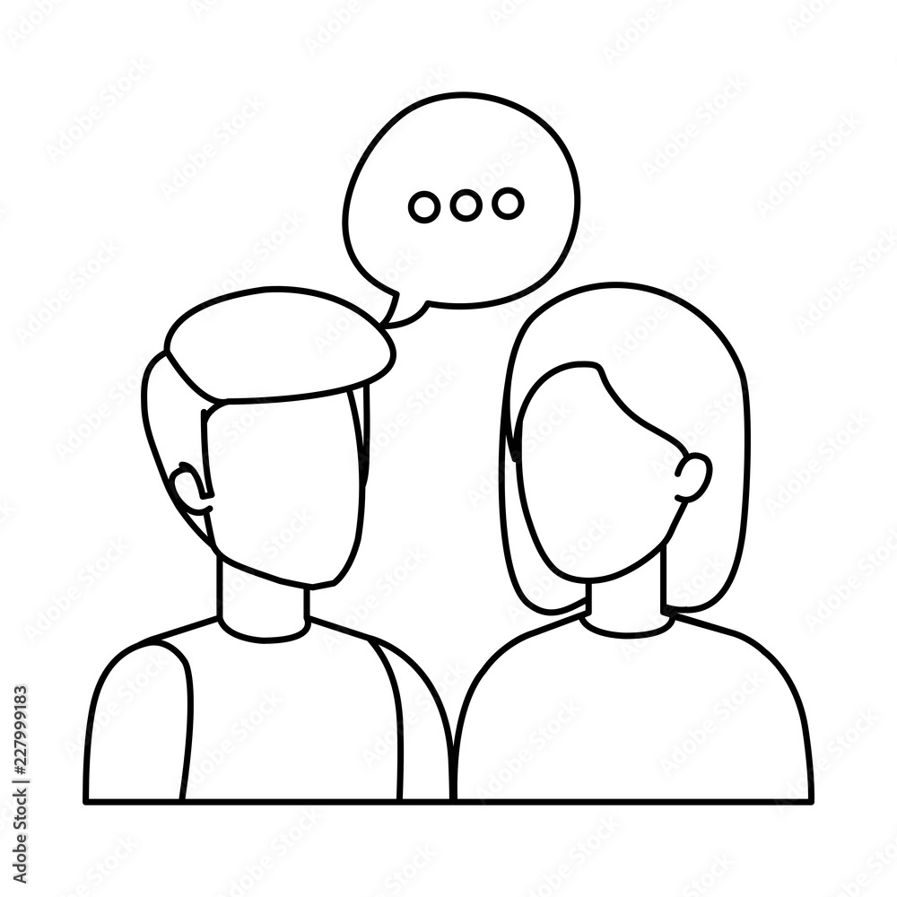 couple with speech bubbles