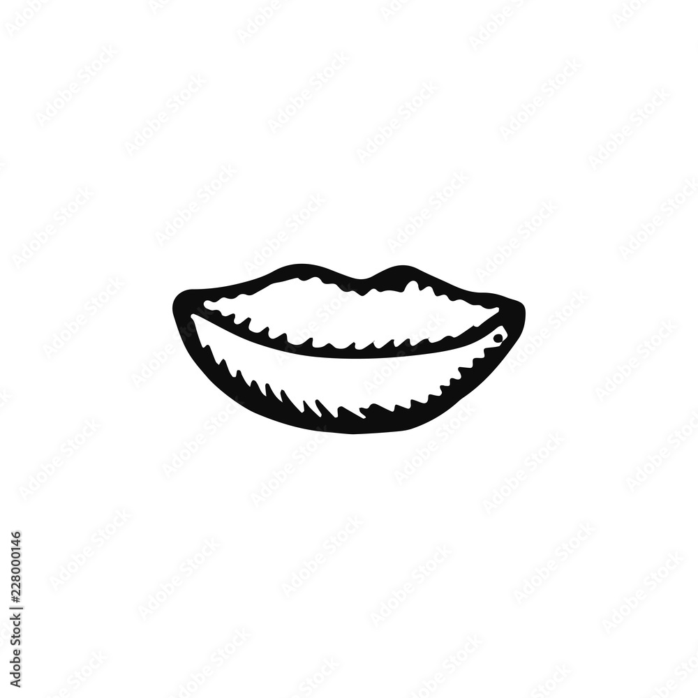 Naklejka premium lips icon. sketch isolated object