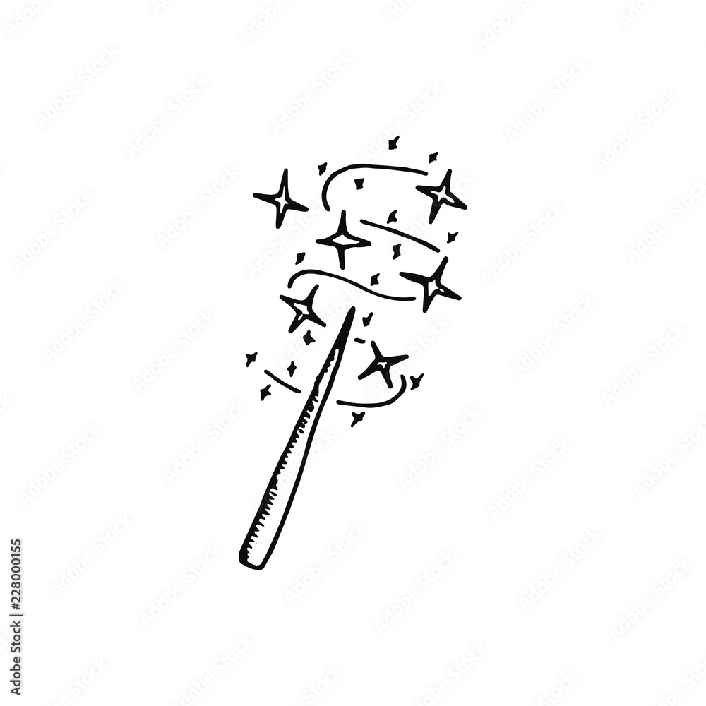 Fototapeta premium magic wand icon. sketch isolated object