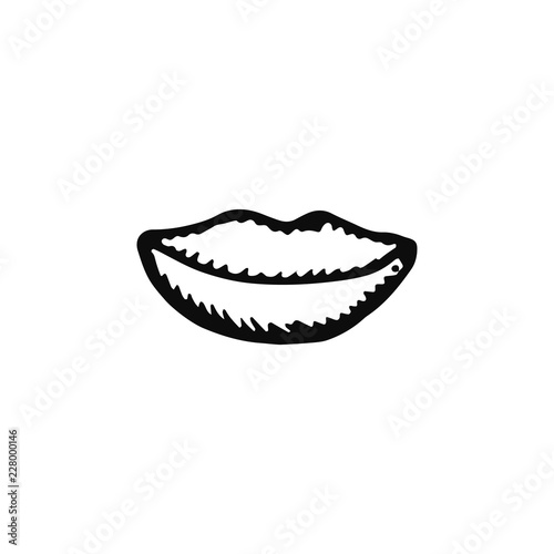 lips icon. sketch isolated object