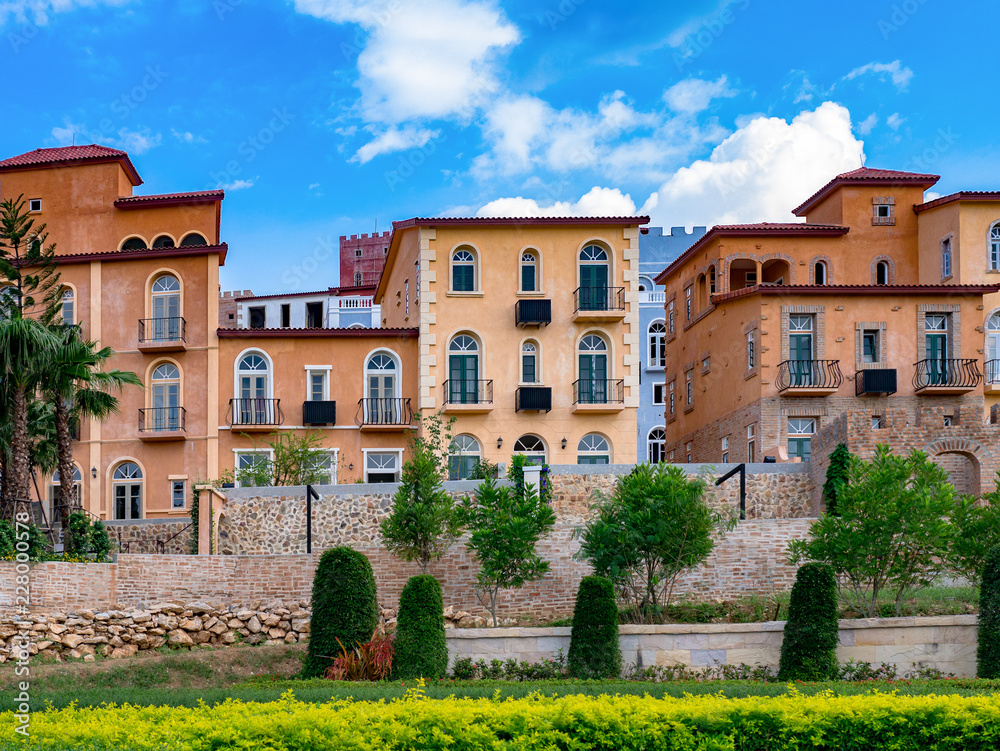 Obraz premium Old houses in the city