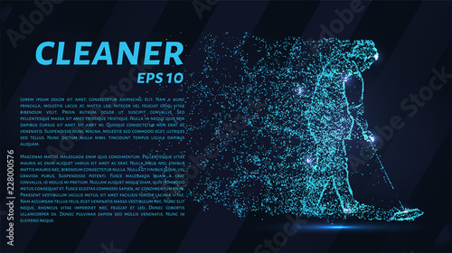 The cleaner consists of particles. The cleaner washes floors.