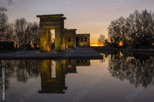 Temple of Debod at sunset in Madrid