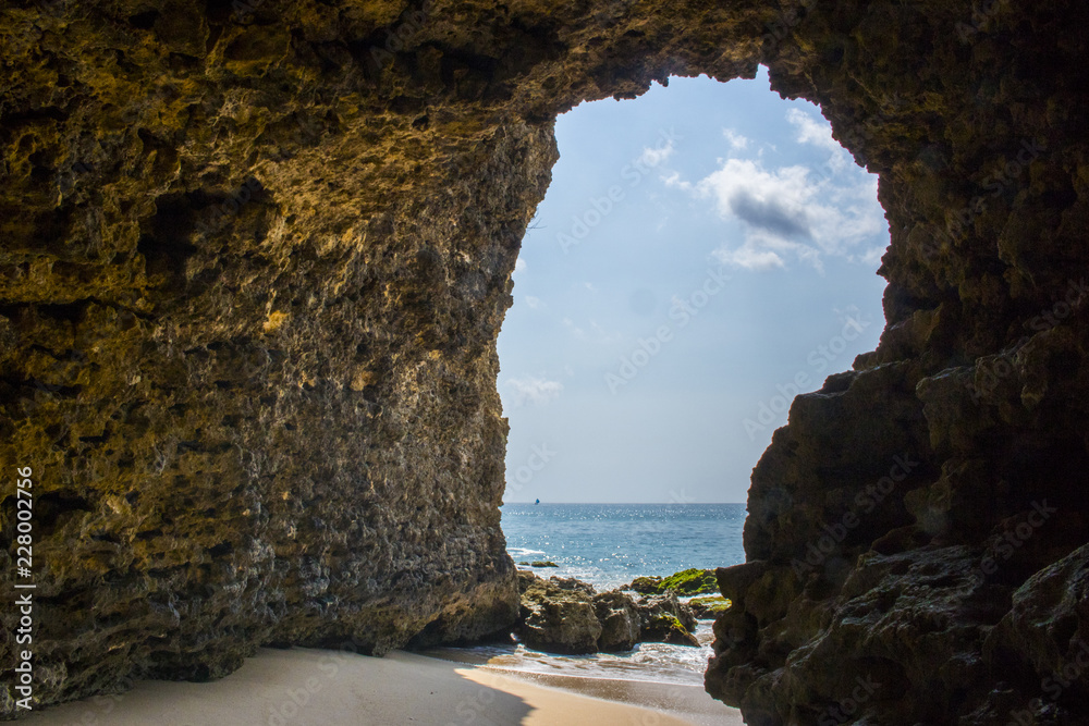 beautiful beach cave view