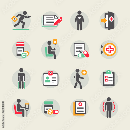Set of medical symbols