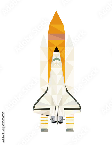Colorful polygonal style design of a shuttle  