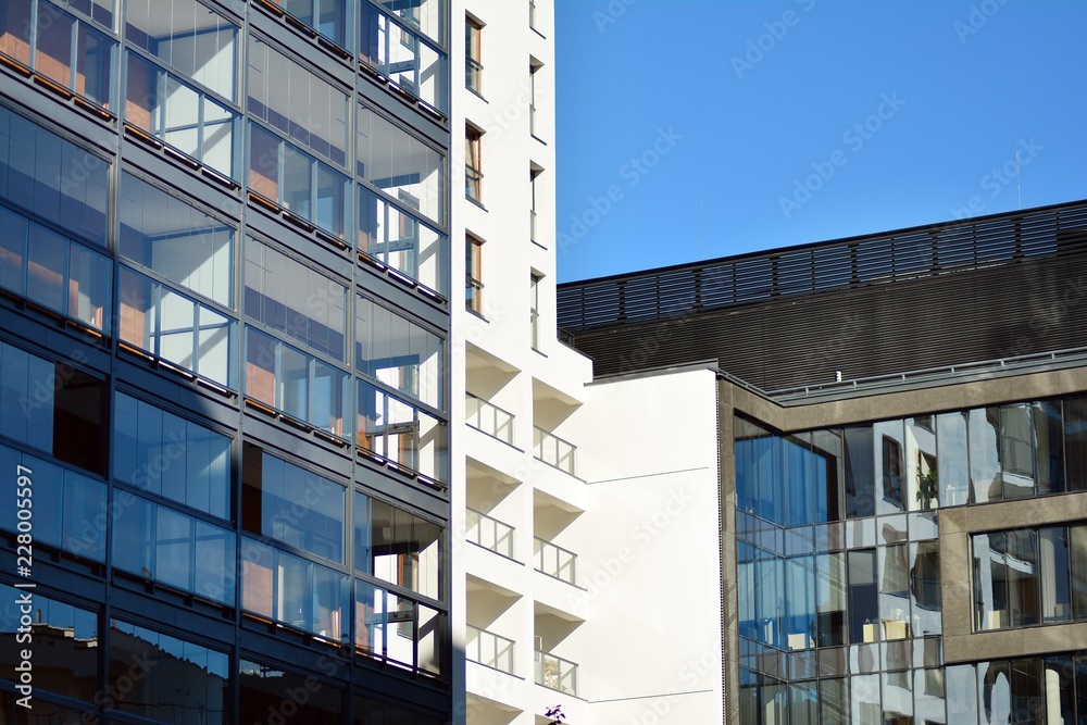 Facade of new residential building Facade of new residential building