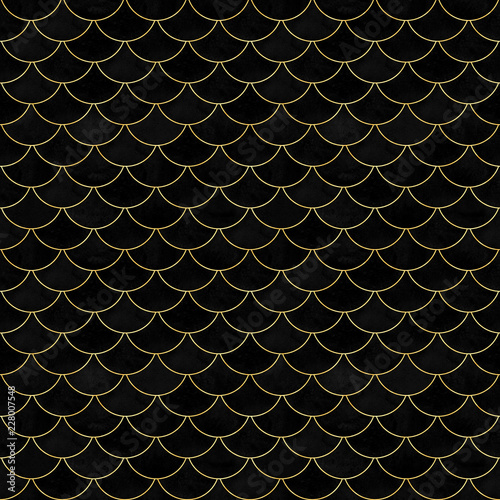 Mermaid fish scale black ve...