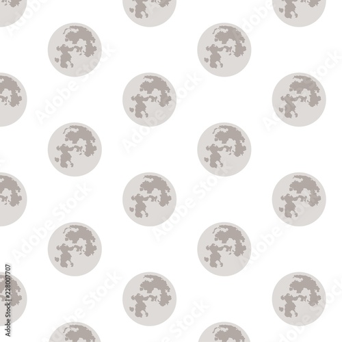 Seamless vector pattern with full Moon. Vector Illustration.