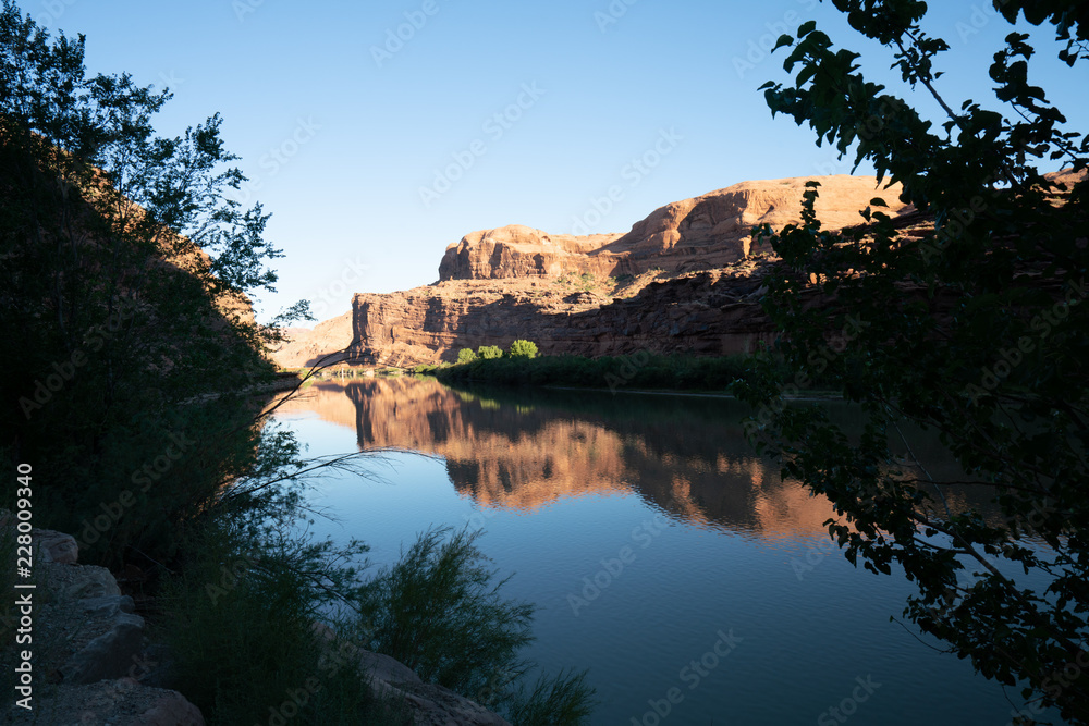 Colorado River reflections in Utah USA Colorado River reflections in Utah USA